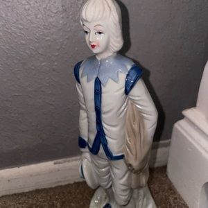 Vintage blue and white porcelain boy